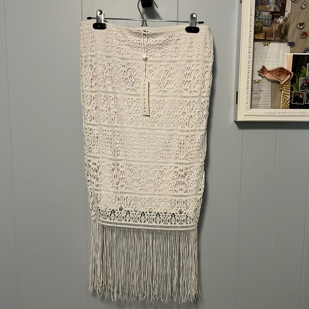 NWT Trina Turk Fringe Skirt Size Medium